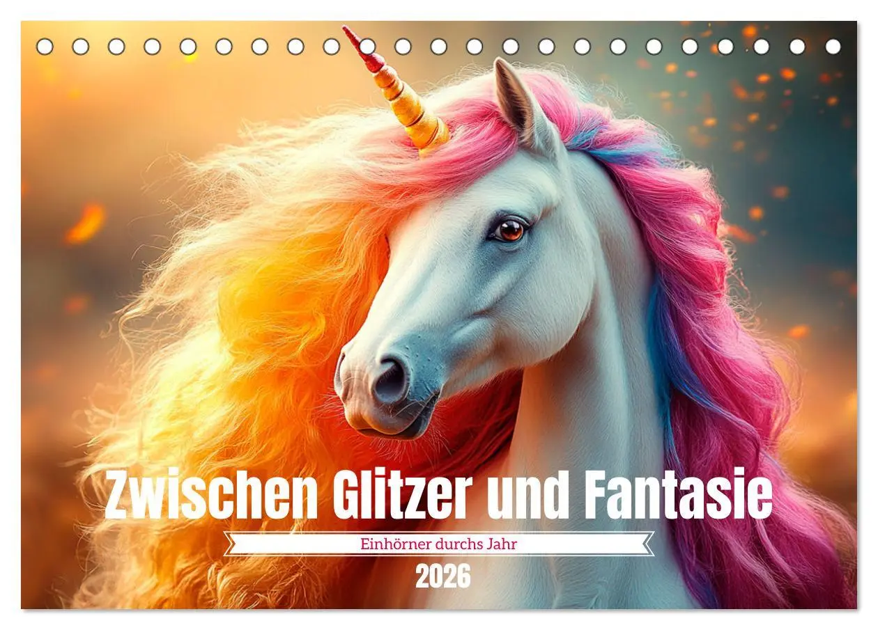 Cover: 9783457304228 | Zwischen Glitzer und Fantasie-Einhörner durchs Jahr (Tischkalender...