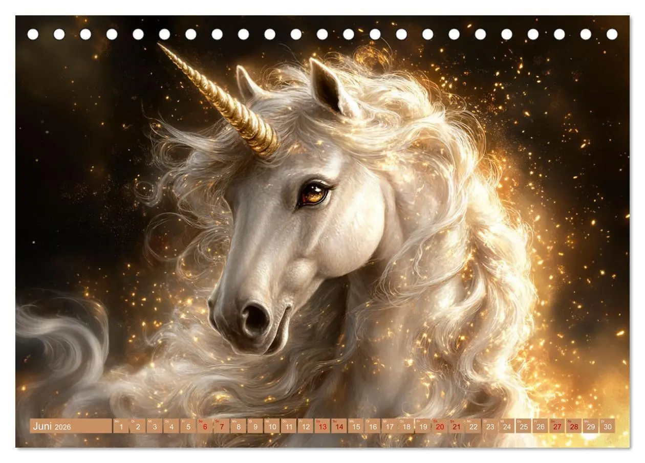 Bild: 9783457304228 | Zwischen Glitzer und Fantasie-Einhörner durchs Jahr (Tischkalender...