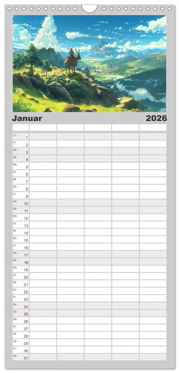 Bild: 9783516494228 | Familienplaner 2026 - Begegnungen im Anime Zauberland mit 5 Spalten...