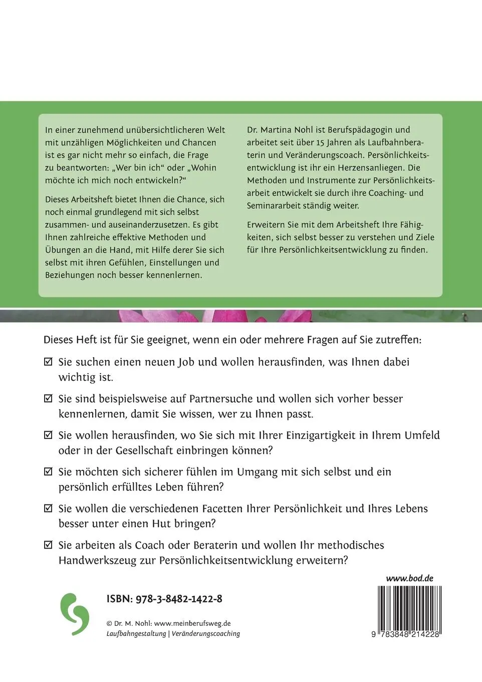 Rückseite: 9783848214228 | Wer bin ich? | Martina Nohl | Taschenbuch | Paperback | 100 S. | 2019