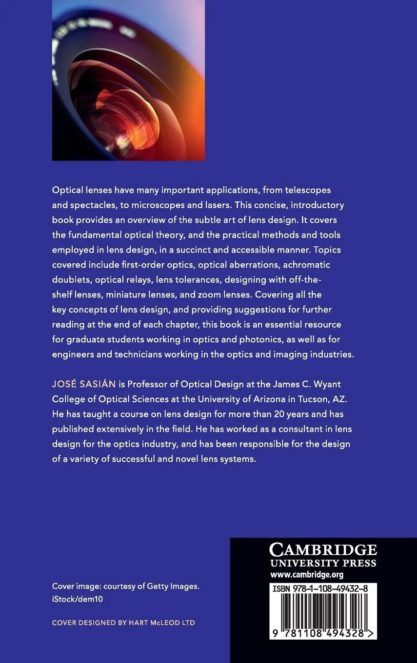 Rückseite: 9781108494328 | Introduction to Lens Design | José Sasián | Buch | Englisch | 2019