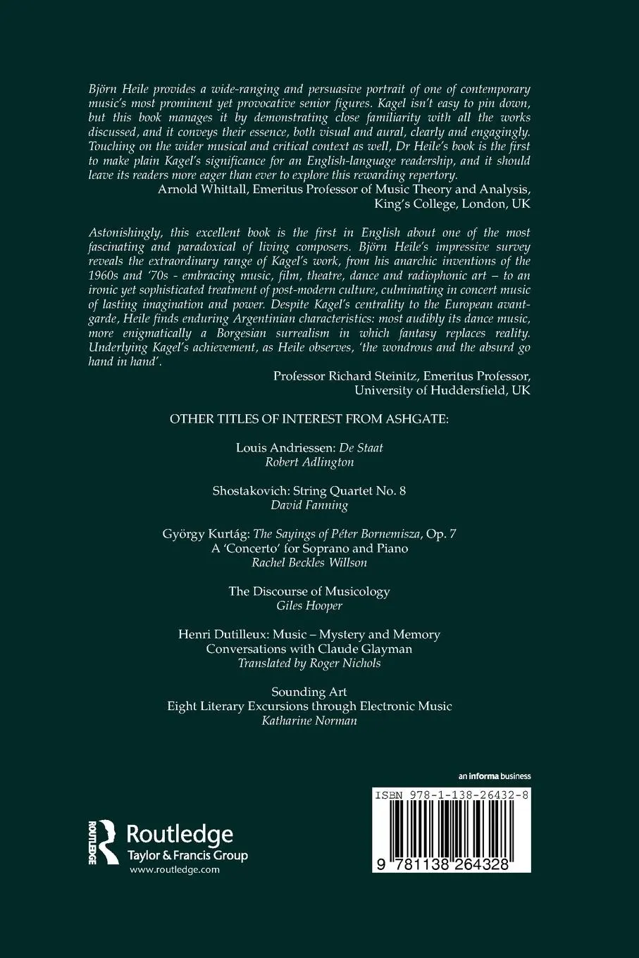 Rückseite: 9781138264328 | The Music of Mauricio Kagel | Björn Heile | Taschenbuch | Englisch
