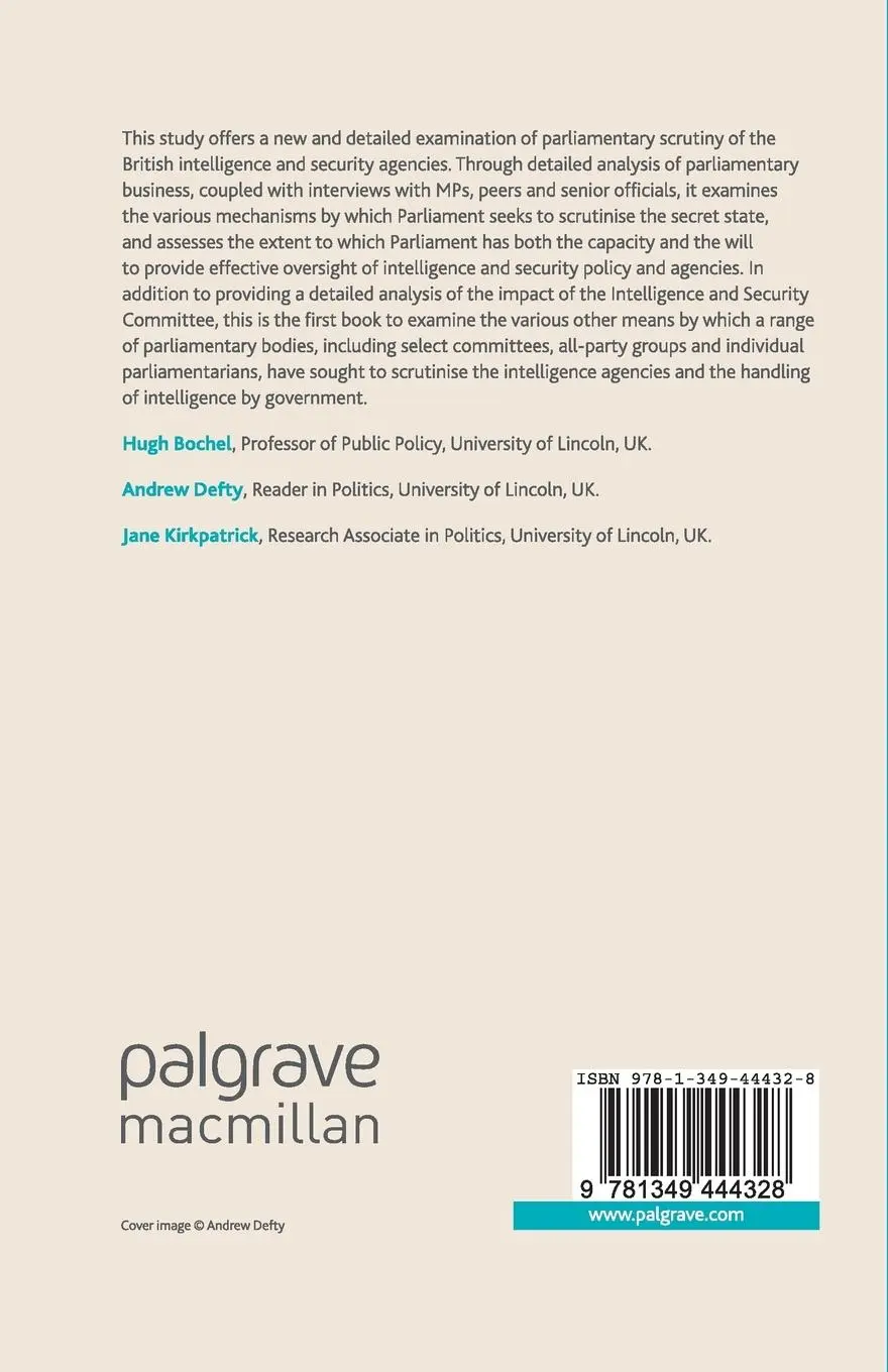 Rückseite: 9781349444328 | Watching the Watchers | Parliament and the Intelligence Services | vii