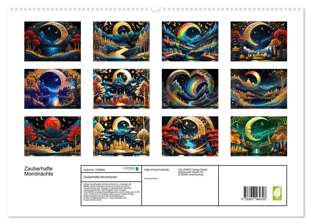 Bild: 9783457464328 | Zauberhafte Mondnächte (hochwertiger Premium Wandkalender 2026 DIN...