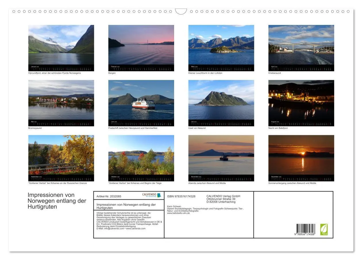 Bild: 9783516174328 | Impressionen von Norwegen entlang der Hurtigruten (Wandkalender...