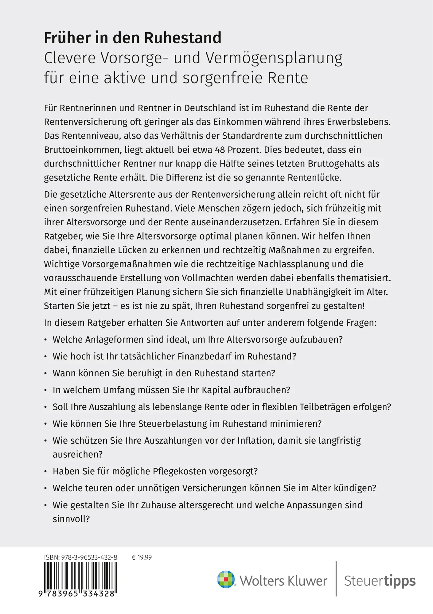 Rückseite: 9783965334328 | Früher in den Ruhestand | Werner Siepe | Taschenbuch | 264 S. | 2025