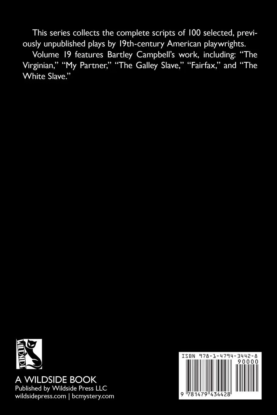 Rückseite: 9781479434428 | The White Slave and Other Plays | Bartley Campbell | Taschenbuch
