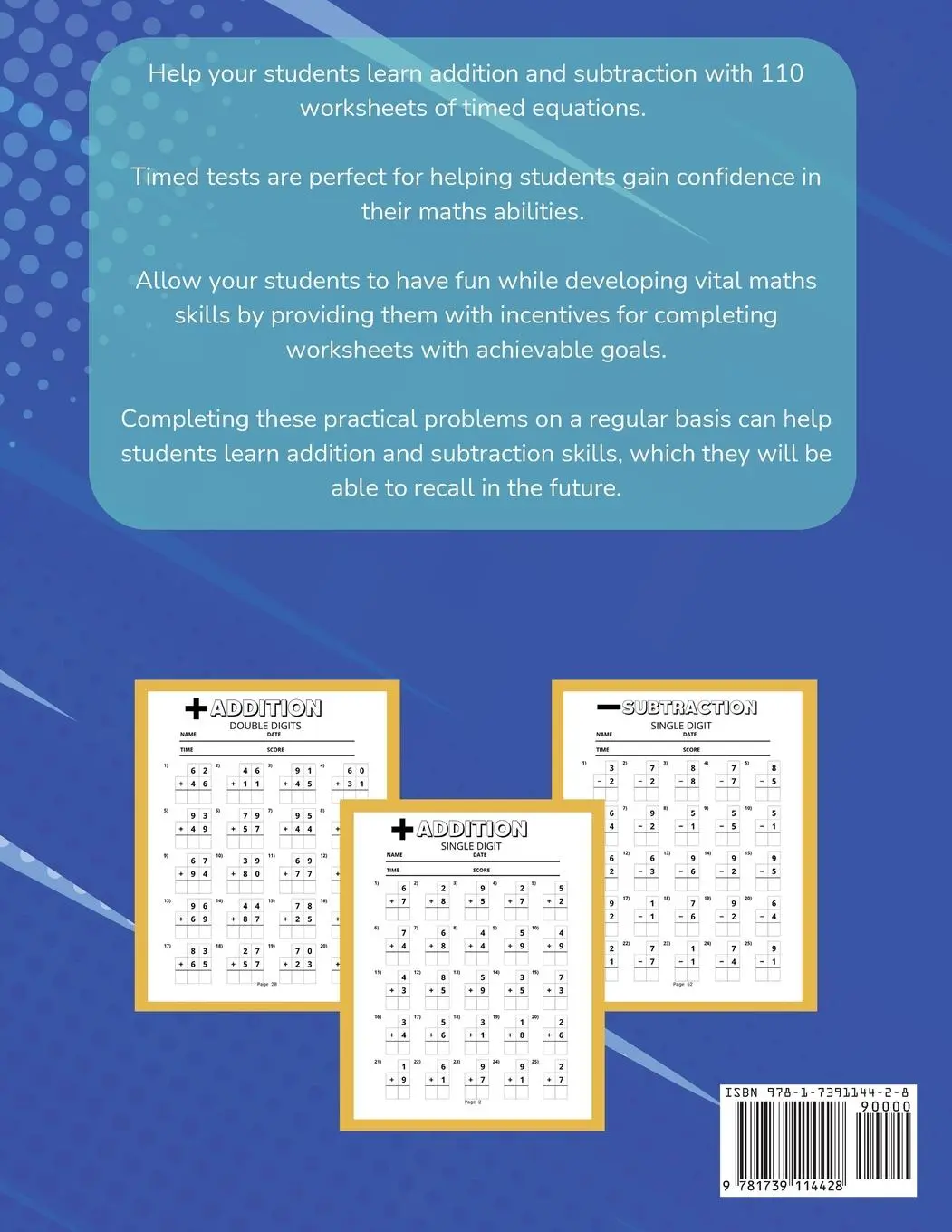 Rückseite: 9781739114428 | Addition and Subtraction Maths Workbook Kids Ages 5-8 Adding and...