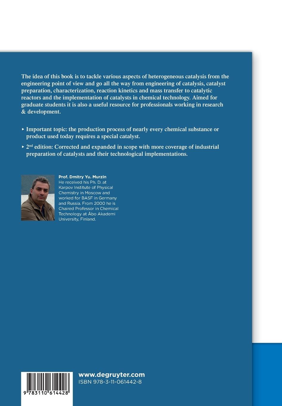 Rückseite: 9783110614428 | Engineering Catalysis | Dmitry Yu. Murzin | Taschenbuch | XII | 2025