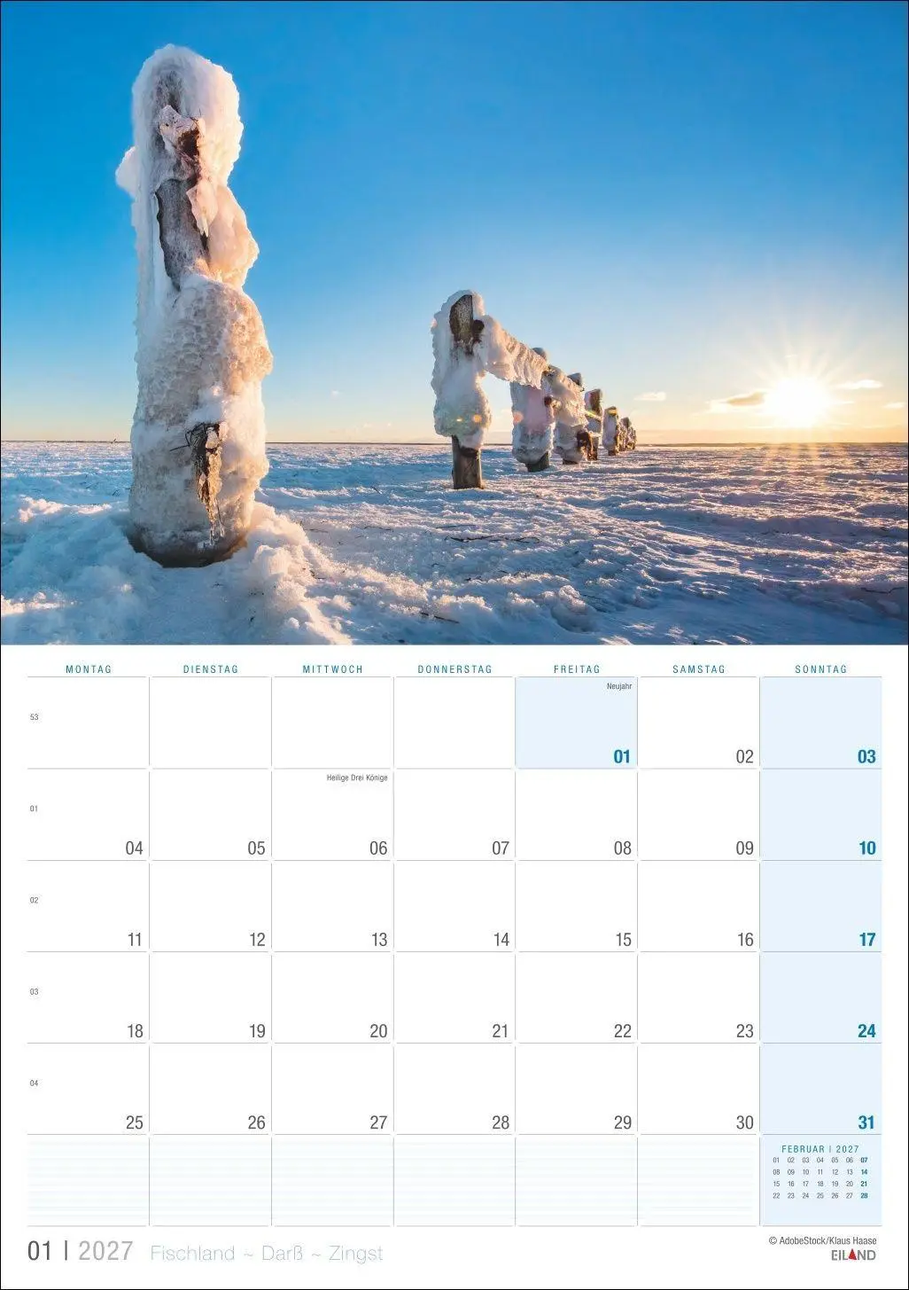 Bild: 9783964024428 | Fischland - Darß - Zingst Kalender 2027 | Eiland | Kalender | 13 S.