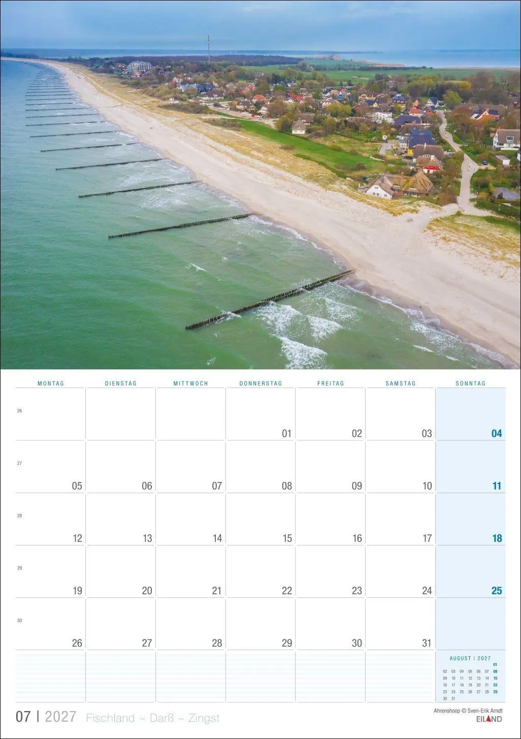 Bild: 9783964024428 | Fischland - Darß - Zingst Kalender 2027 | Eiland | Kalender | 13 S.