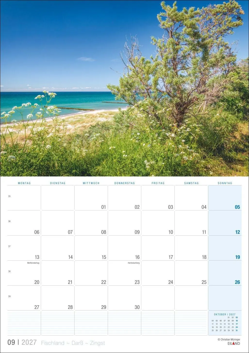 Bild: 9783964024428 | Fischland - Darß - Zingst Kalender 2027 | Eiland | Kalender | 13 S.