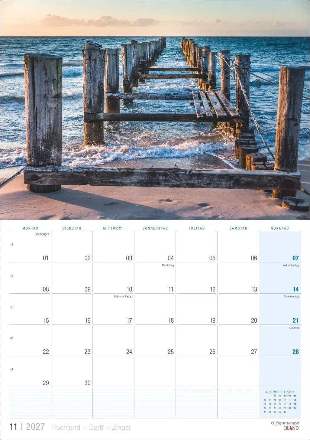 Bild: 9783964024428 | Fischland - Darß - Zingst Kalender 2027 | Eiland | Kalender | 13 S.