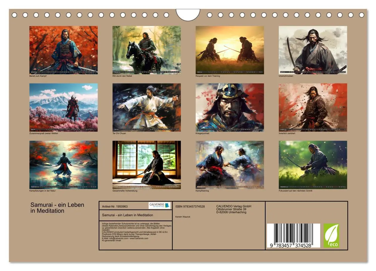 Bild: 9783457374528 | Samurai - ein Leben in Meditation (Wandkalender 2026 DIN A4 quer),...