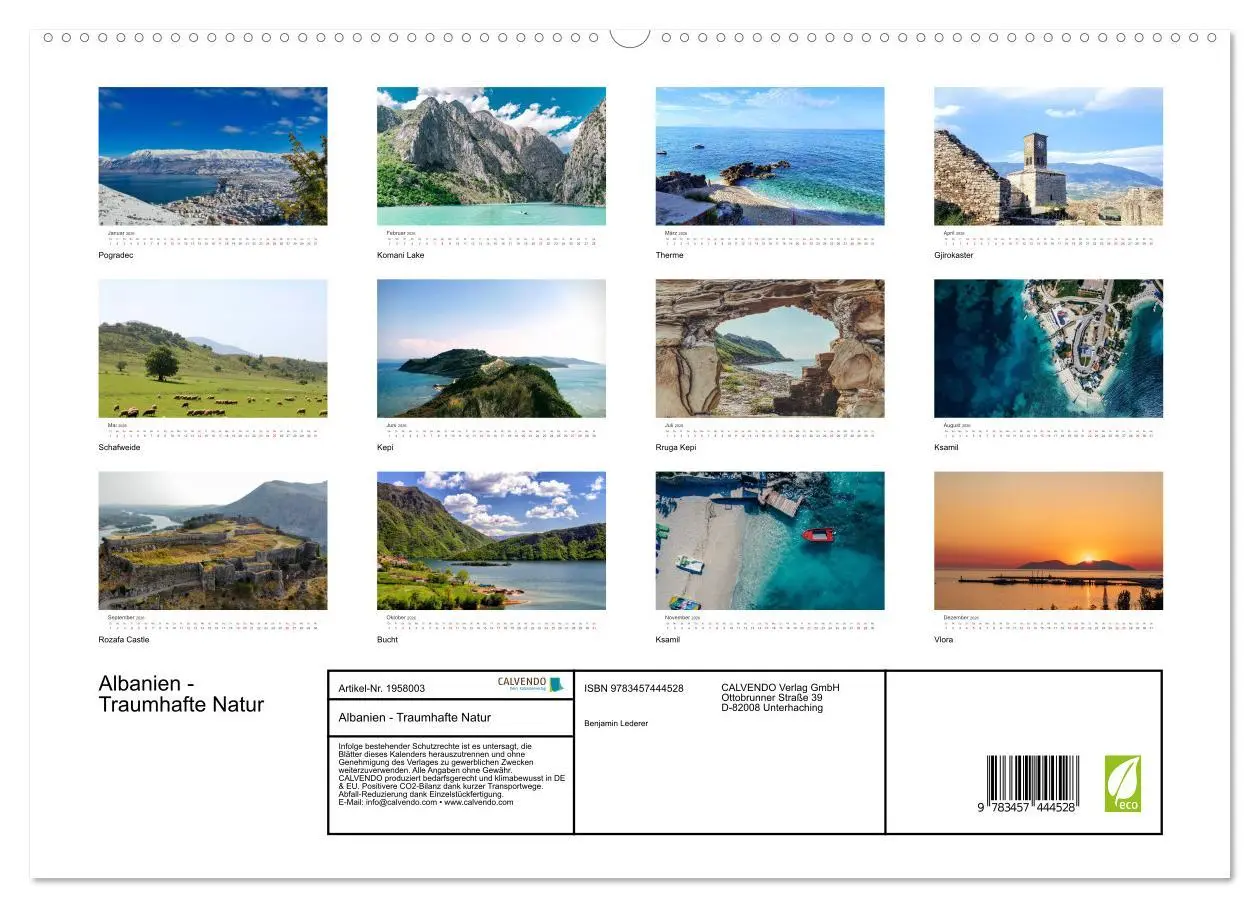 Bild: 9783457444528 | Albanien - Traumhafte Natur (hochwertiger Premium Wandkalender 2026...