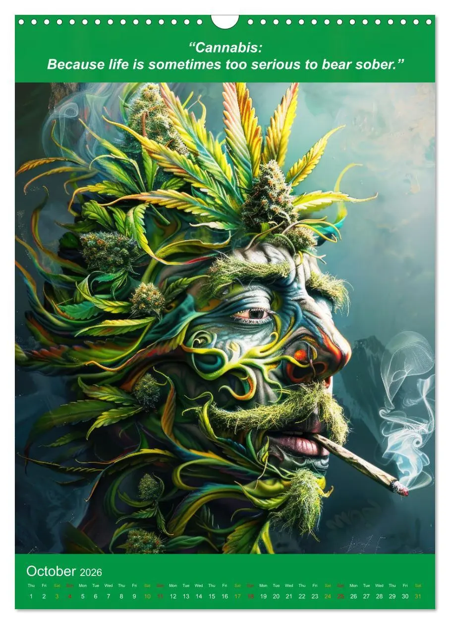 Bild: 9783516534528 | The funniest cannabis pictures and slogans (Wall Calendar 2026 DIN...
