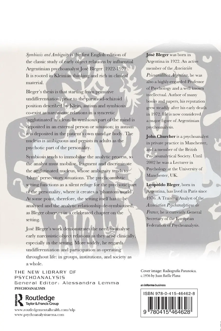 Rückseite: 9780415464628 | Symbiosis and Ambiguity | A Psychoanalytic Study | José Bleger | Buch
