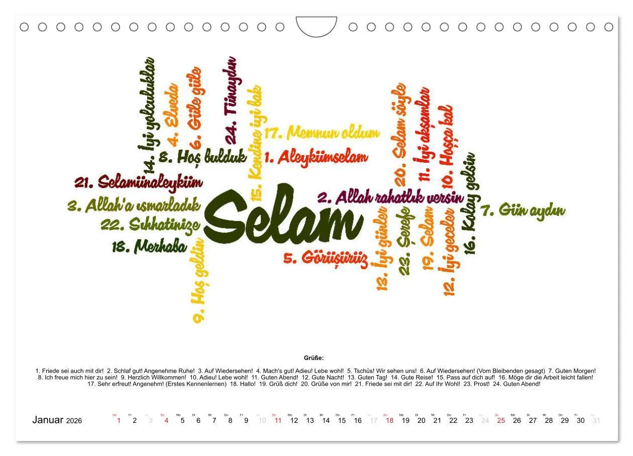 Bild: 9783457744628 | Smalltalk Sprachkalender Türkisch-Deutsch (Wandkalender 2026 DIN A4...