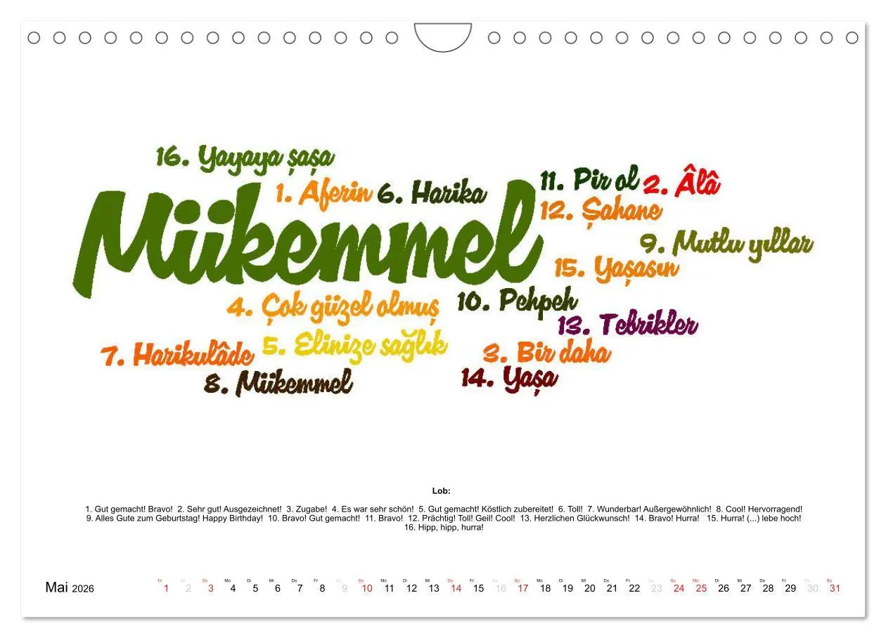 Bild: 9783457744628 | Smalltalk Sprachkalender Türkisch-Deutsch (Wandkalender 2026 DIN A4...