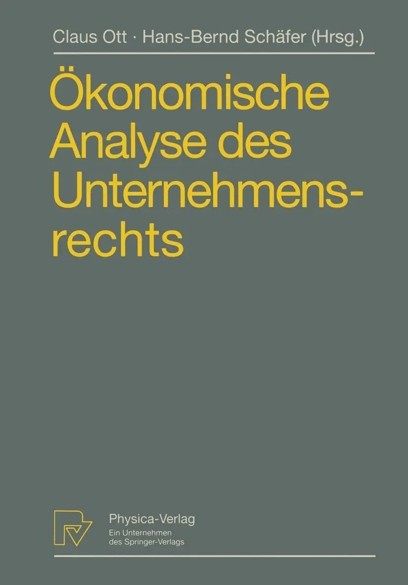 Cover: 9783642634628 | Ökonomische Analyse des Unternehmensrechts | Schäfer (u. a.) | Buch