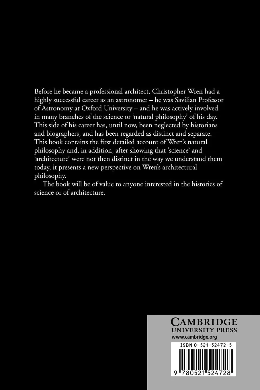 Rückseite: 9780521524728 | The Mathematical Science of Christopher Wren | J. A. Bennett | Buch