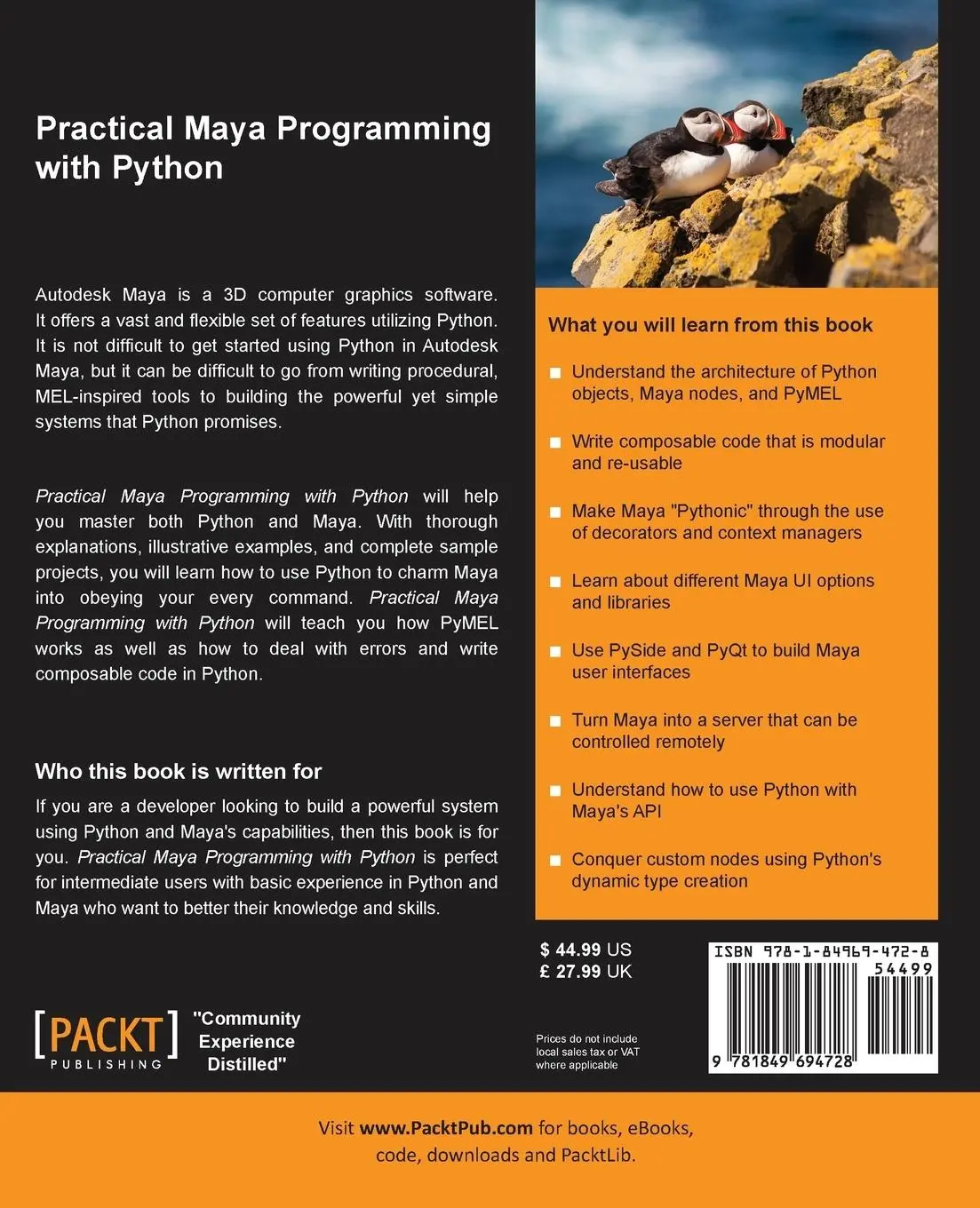 Rückseite: 9781849694728 | Practical Maya Programming with Python | Robert Galanakis | Buch