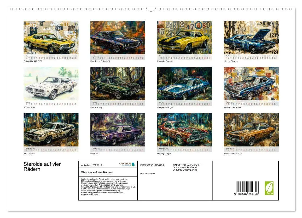 Bild: 9783516754728 | Steroide auf vier Rädern (hochwertiger Premium Wandkalender 2027...