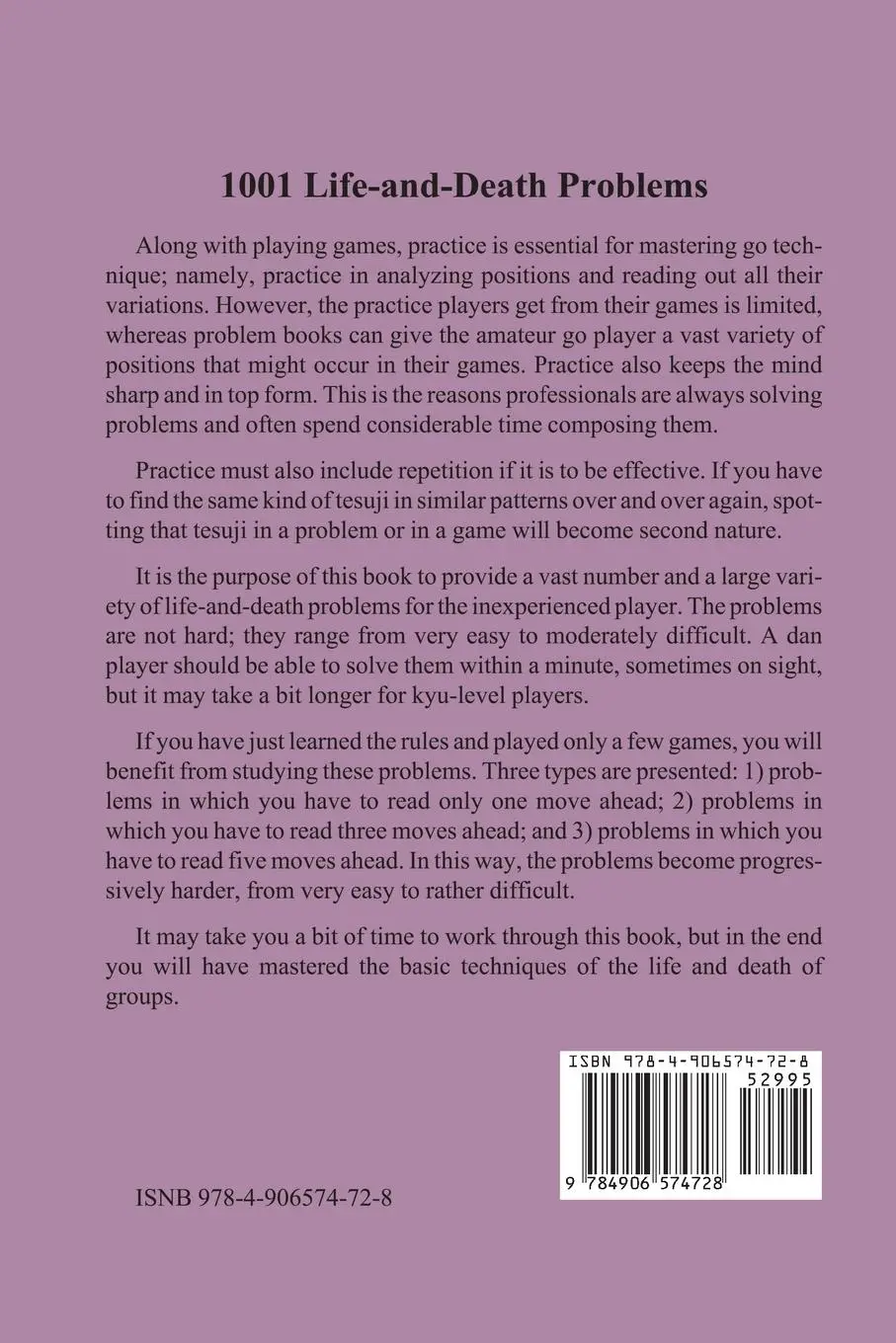Rückseite: 9784906574728 | One Thousand and One Life-and-Death Problems | Richard Bozulich | Buch