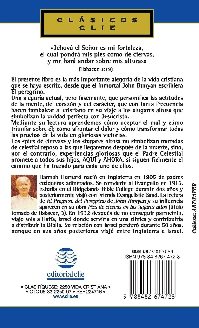 Rückseite: 9788482674728 | Pies de ciervas en lugares altos | Zondervan | Taschenbuch | Spanisch