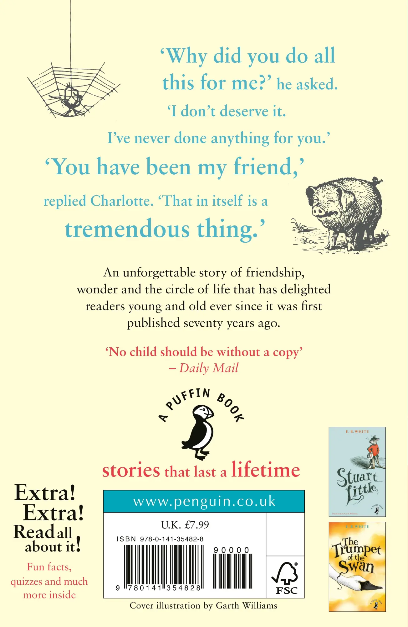 Rückseite: 9780141354828 | Charlotte's Web | E. B. White | Taschenbuch | A Puffin Book | 272 S.