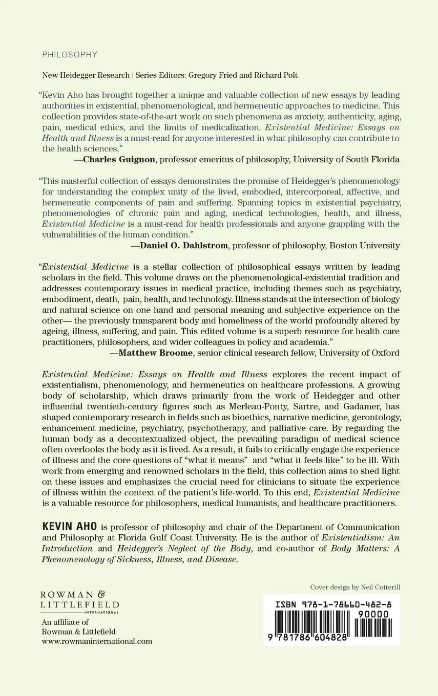 Rückseite: 9781786604828 | Existential Medicine | Essays on Health and Illness | Kevin Aho | Buch