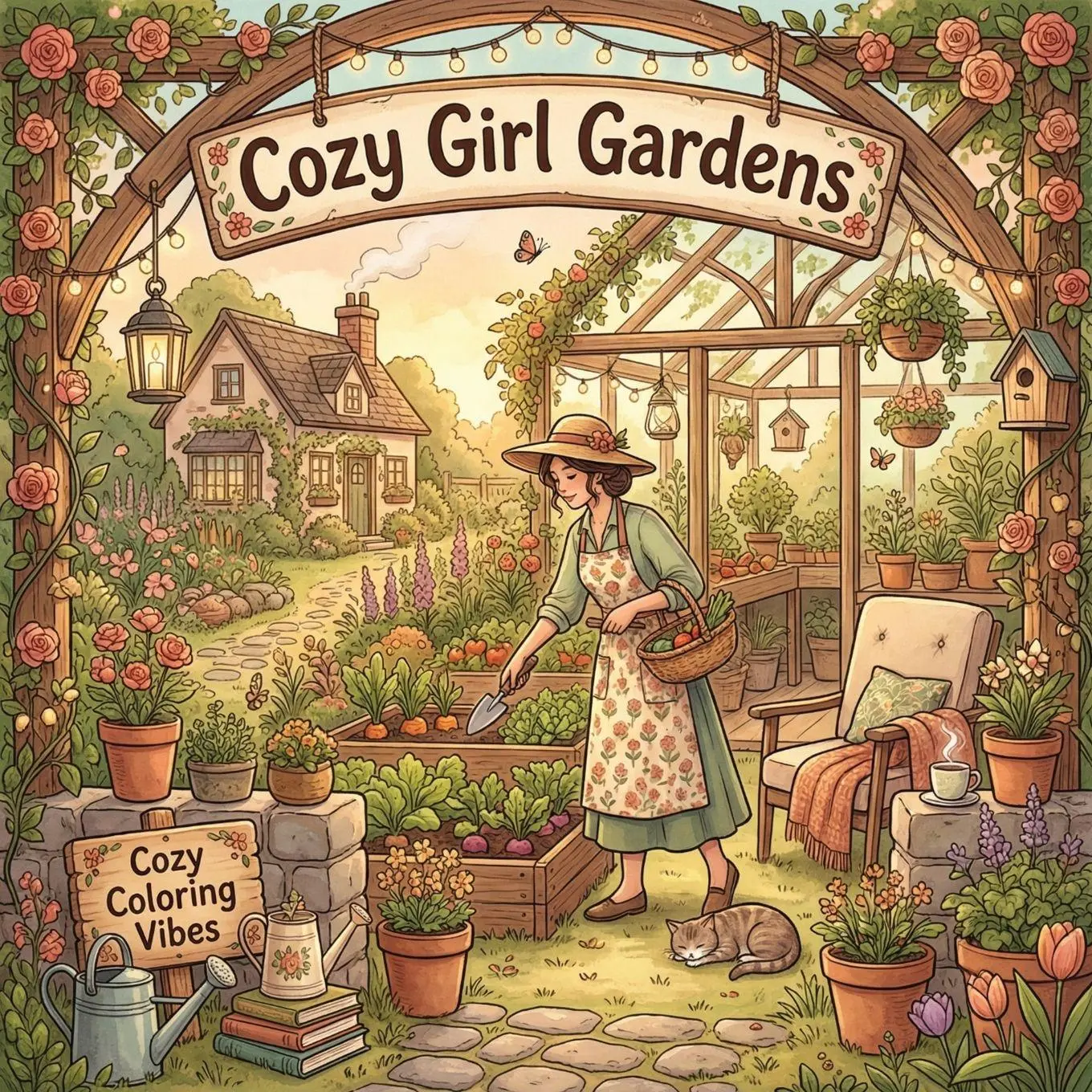 Cover: 9781965964828 | Cozy Girl Gardens | Cozy Coloring Vibes | Taschenbuch | Englisch