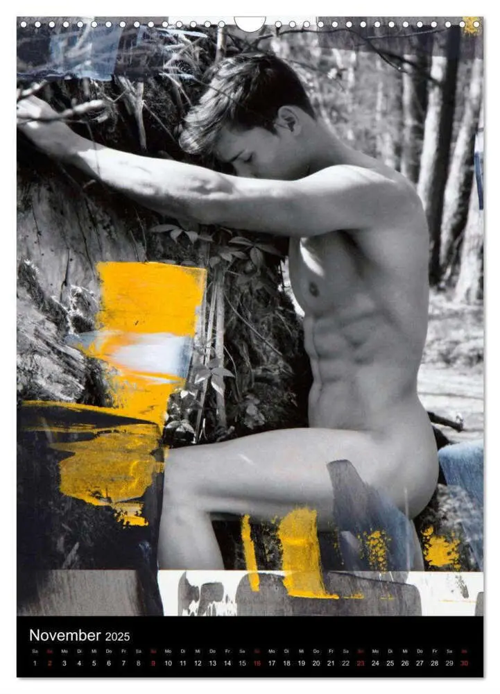 Bild: 9783457034828 | Männer - übermalte Aktfotografien (Wandkalender 2025 DIN A3 hoch),...