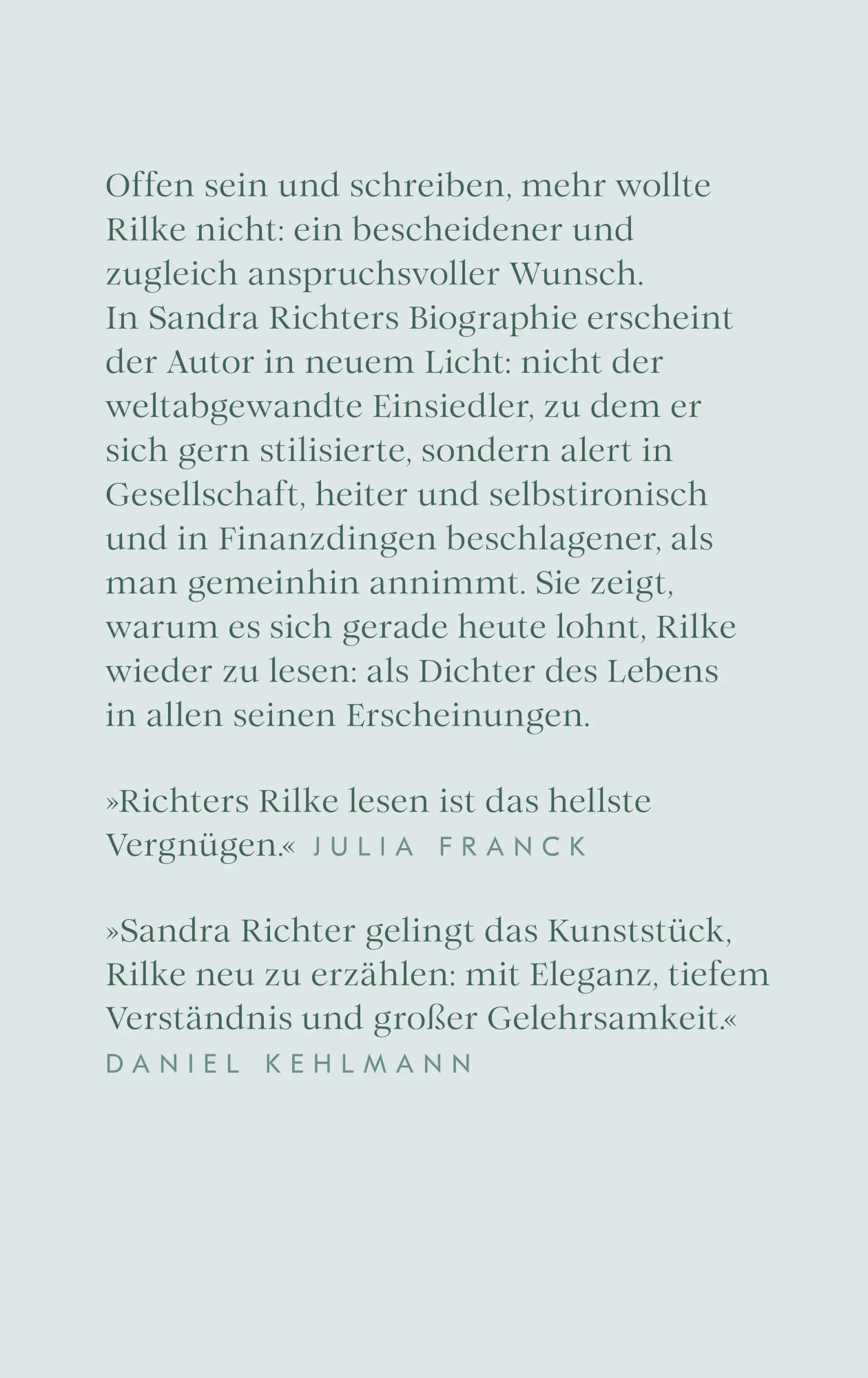 Rückseite: 9783458644828 | Rainer Maria Rilke oder Das offene Leben | Sandra Richter | Buch