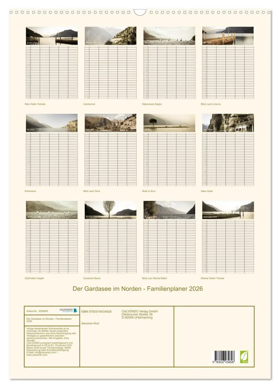 Bild: 9783516434828 | Der Gardasee im Norden - Familienplaner 2026 (Wandkalender 2026 DIN...