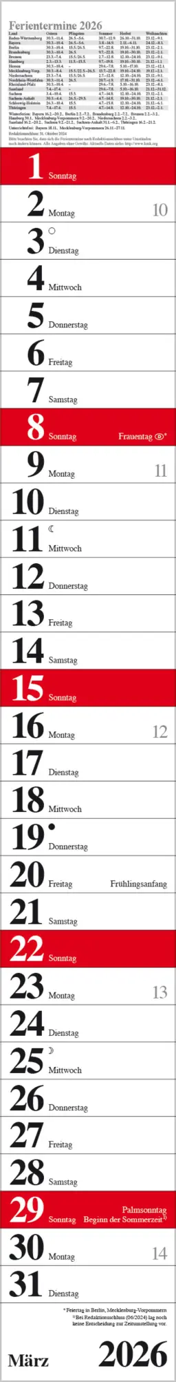 Bild: 9783731884828 | Streifenplaner Praktika Rot 2026 | Verlag Korsch | Kalender | 12 S.