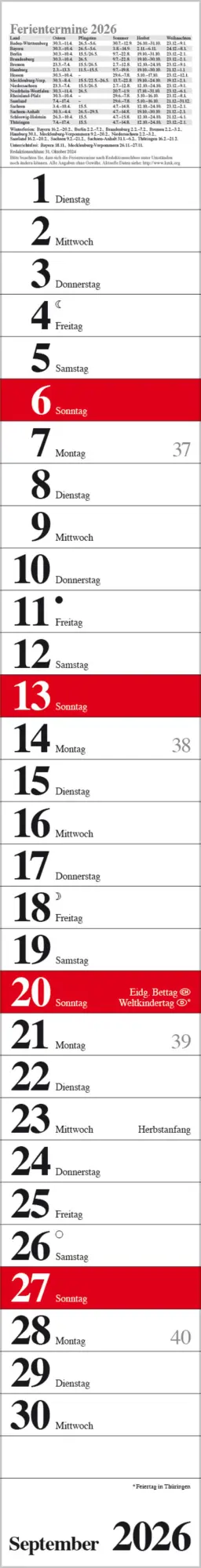 Bild: 9783731884828 | Streifenplaner Praktika Rot 2026 | Verlag Korsch | Kalender | 12 S.