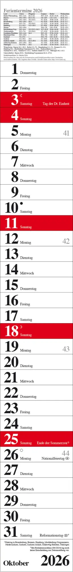 Bild: 9783731884828 | Streifenplaner Praktika Rot 2026 | Verlag Korsch | Kalender | 12 S.