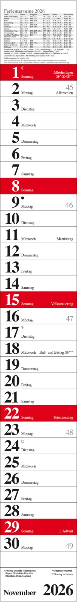 Bild: 9783731884828 | Streifenplaner Praktika Rot 2026 | Verlag Korsch | Kalender | 12 S.