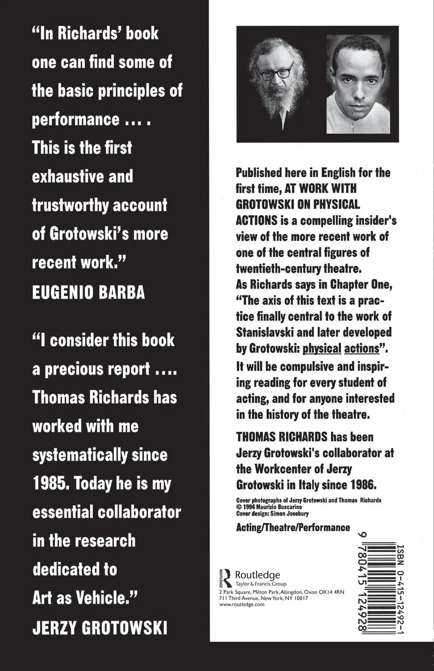 Rückseite: 9780415124928 | At Work with Grotowski on Physical Actions | Thomas Richards | Buch