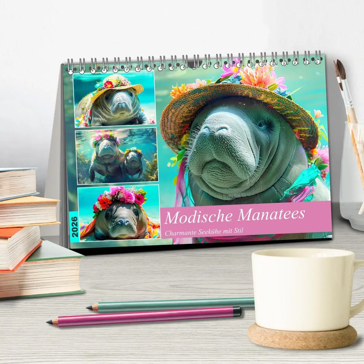 Bild: 9783457404928 | Modische Manatees. Charmante Seekühe mit Stil (Tischkalender 2026...