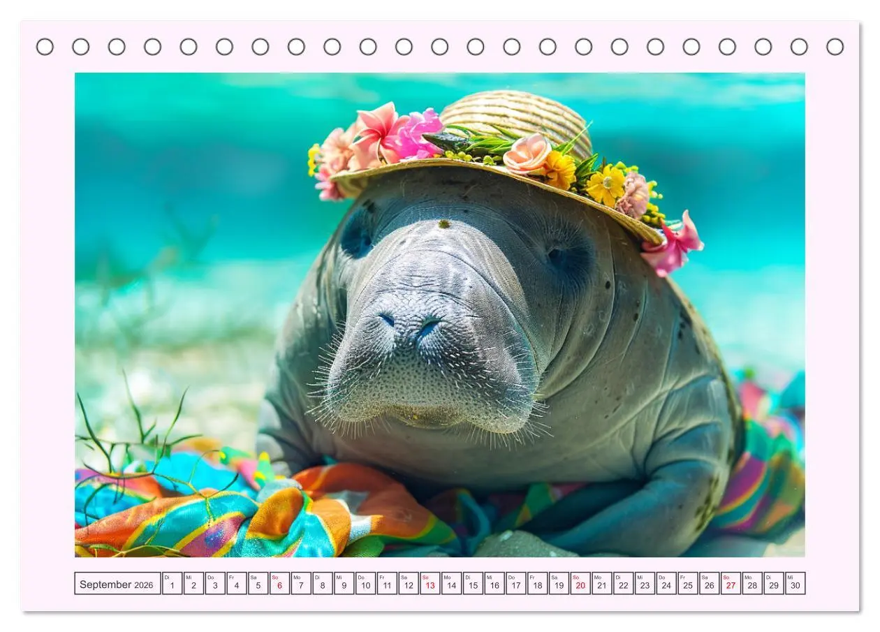 Bild: 9783457404928 | Modische Manatees. Charmante Seekühe mit Stil (Tischkalender 2026...