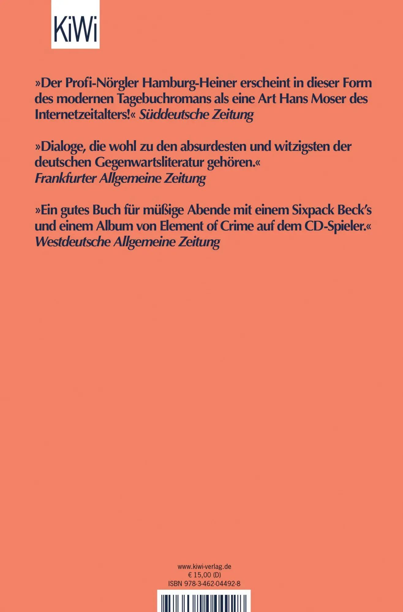 Rückseite: 9783462044928 | Meine Jahre mit Hamburg-Heiner | Logbücher | Sven Regener | Buch