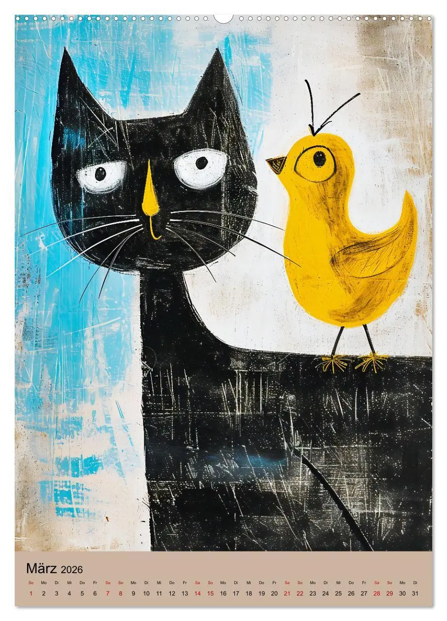 Bild: 9783516284928 | Lustige Katzen-Karikaturen - Minimalistischer Spaß mit Maus, Vogel...