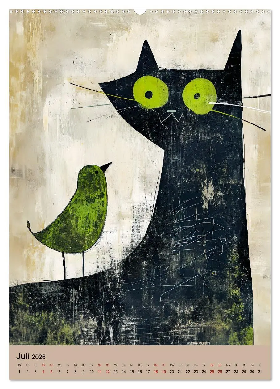 Bild: 9783516284928 | Lustige Katzen-Karikaturen - Minimalistischer Spaß mit Maus, Vogel...