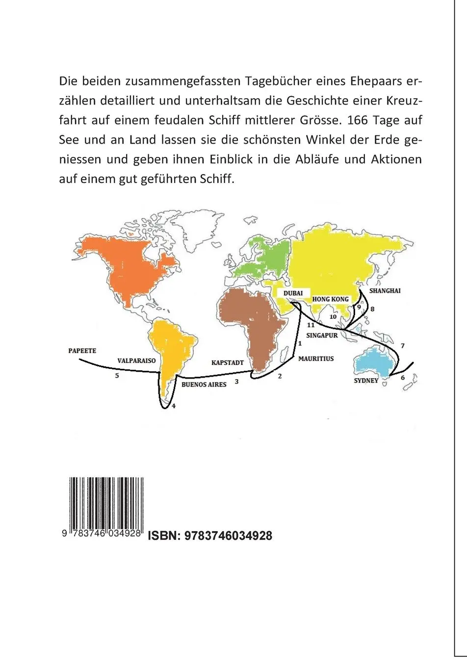 Rückseite: 9783746034928 | Kreuzfahrt rund um die Welt | Tagebuch einer langen Seereise | Buch