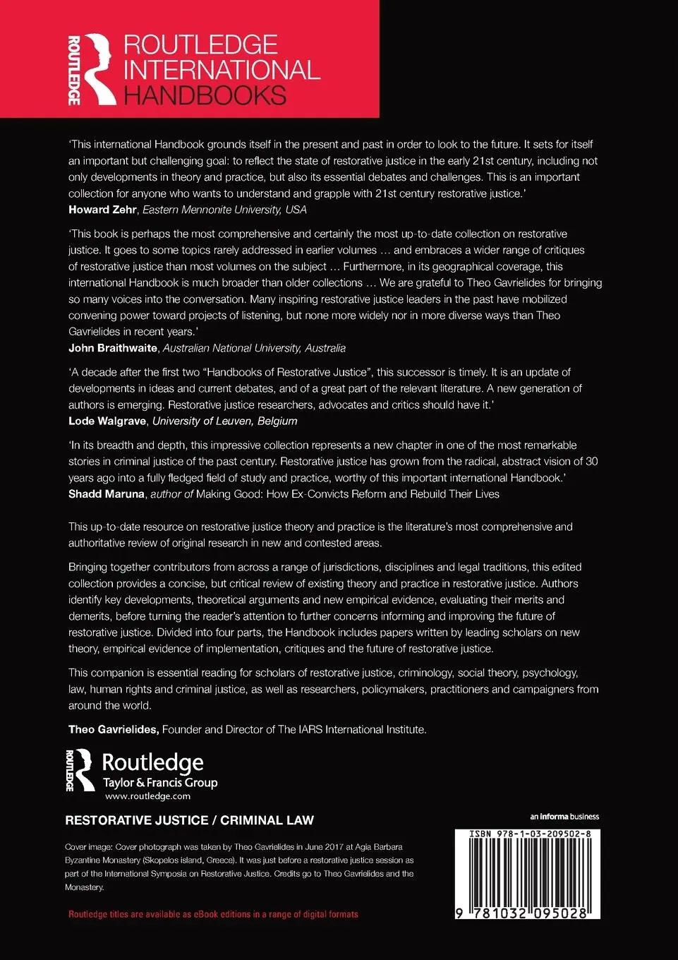 Rückseite: 9781032095028 | Routledge International Handbook of Restorative Justice | Gavrielides