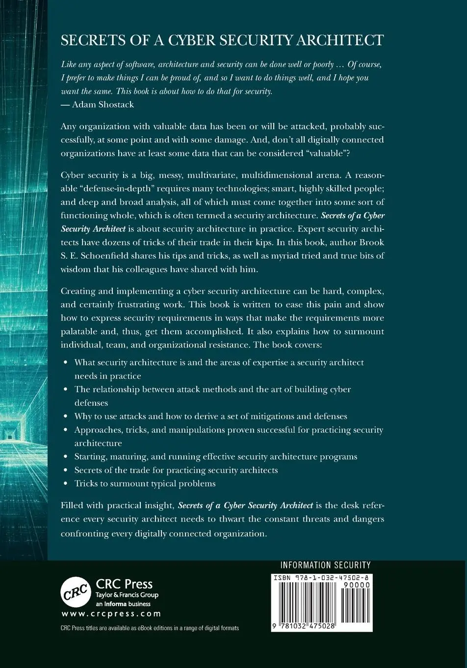 Rückseite: 9781032475028 | Secrets of a Cyber Security Architect | Brook S. E. Schoenfield | Buch