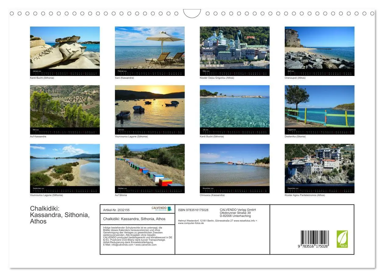 Bild: 9783516175028 | Chalkidiki: Kassandra, Sithonia, Athos (Wandkalender 2026 DIN A3...