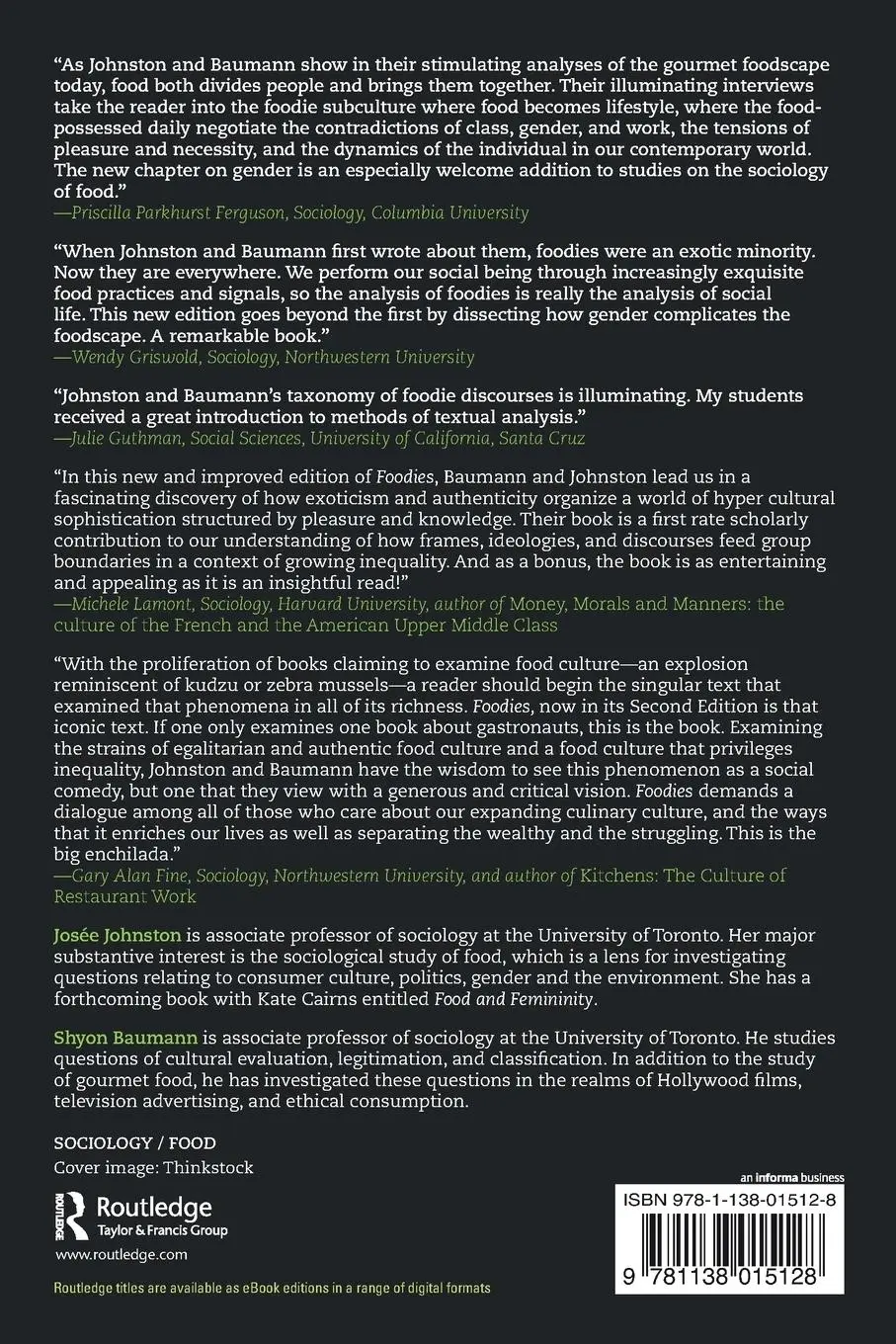 Rückseite: 9781138015128 | Foodies | Democracy and Distinction in the Gourmet Foodscape | Buch